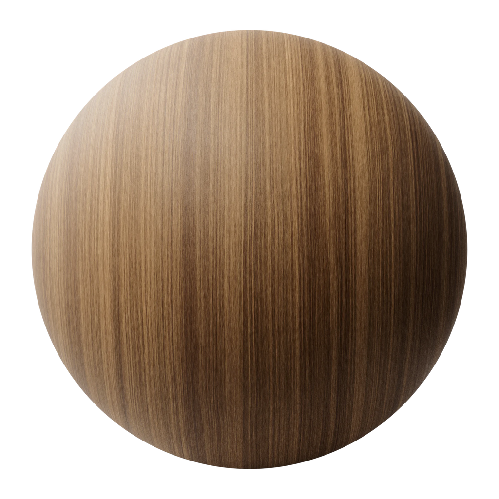 Teak Rift Sawn Veneer Wood PBR Texture - Sphere Swatch Preview | Superellipse
