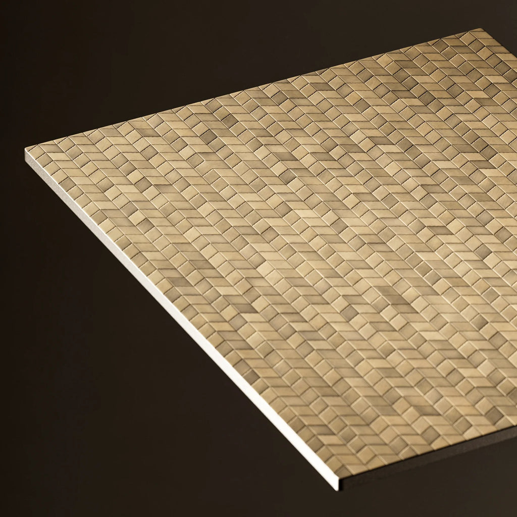 Rhombus Oxidised Brass 3D Metal Panel PBR Texture - Example Scene Visualization | Superellipse