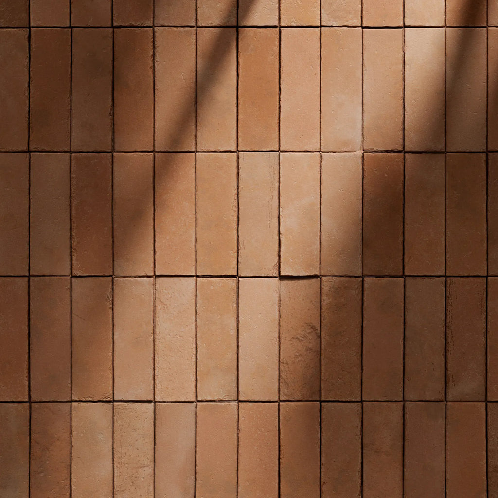 Terracotta Soft Red Clay Dusted Brick Tiles PBR Texture - Example Scene Visualization | Superellipse