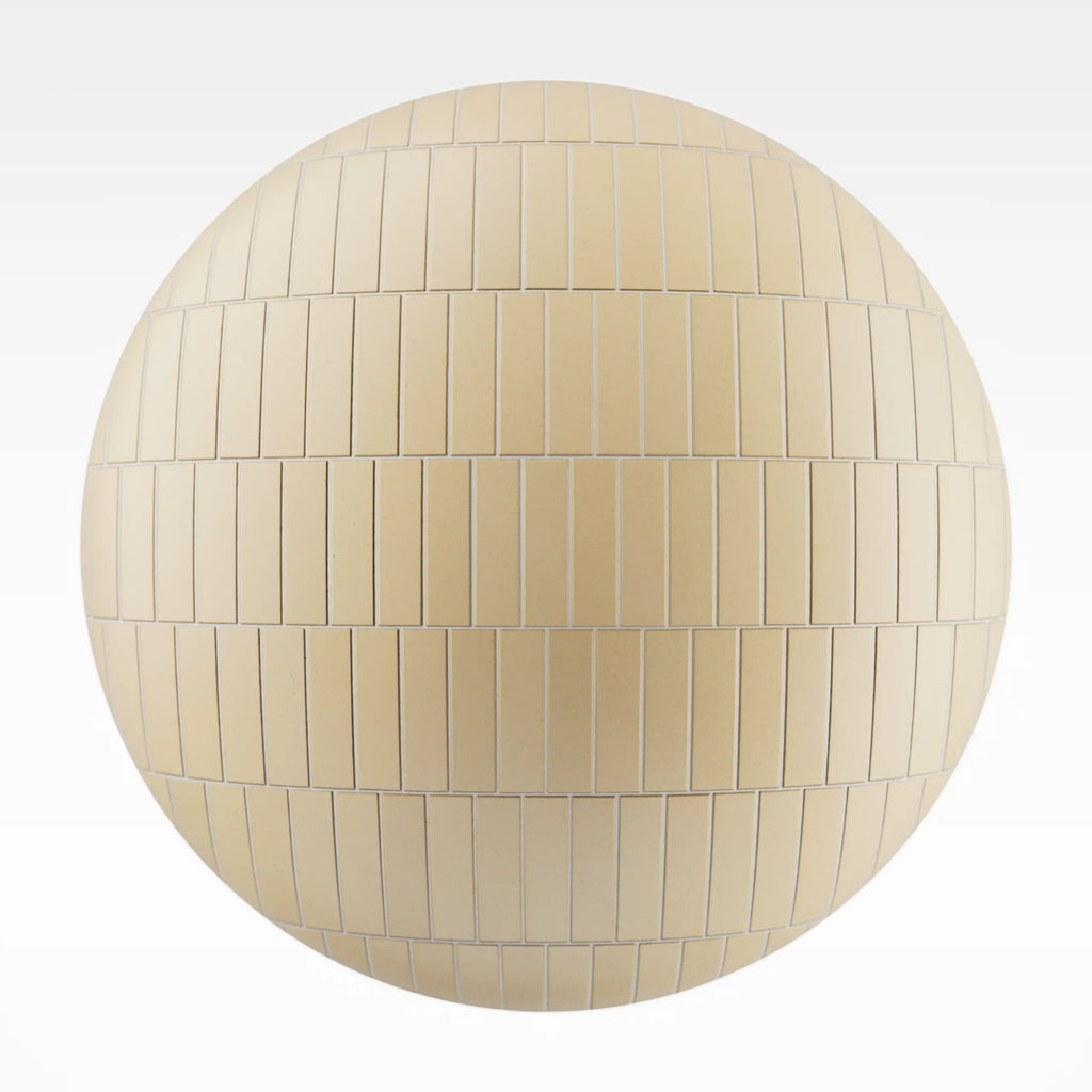 Offset Matte Sunlight Yellow Tile PBR Texture - Sphere Swatch Preview | Superellipse