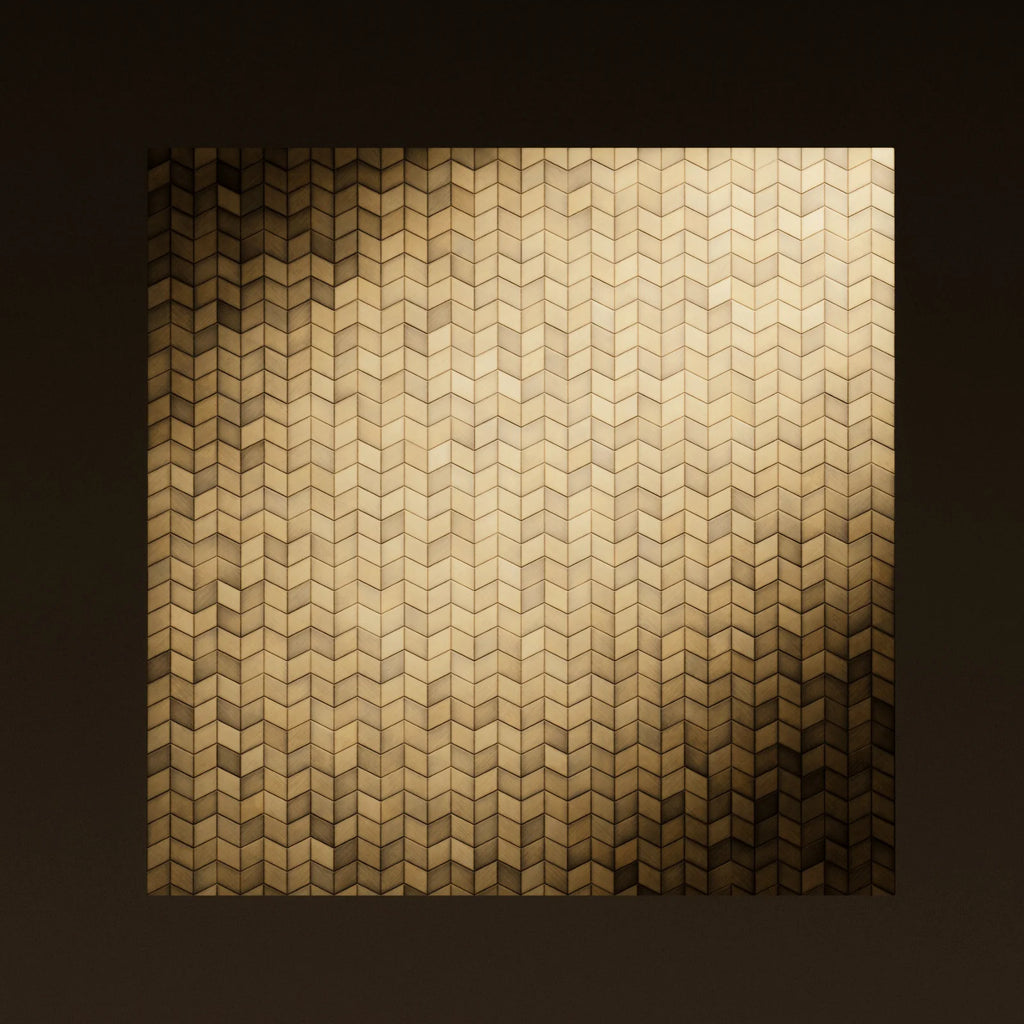 Rhombus Oxidised Brass 3D Metal Panel PBR Texture - Example Scene Visualization | Superellipse