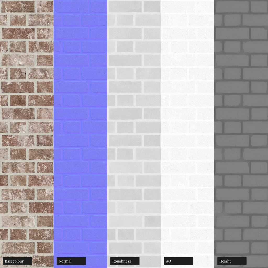 Rustic Manor Flemish Bond Brick PBR Texture - Example Scene Visualization | Superellipse