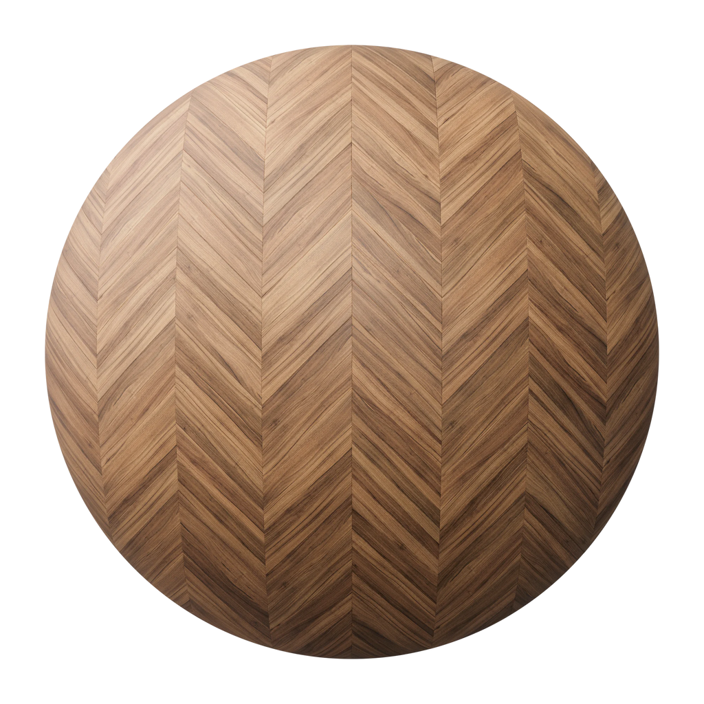 Teak Chevron Parquet Wood Floor PBR Texture - Sphere Swatch Preview | Superellipse