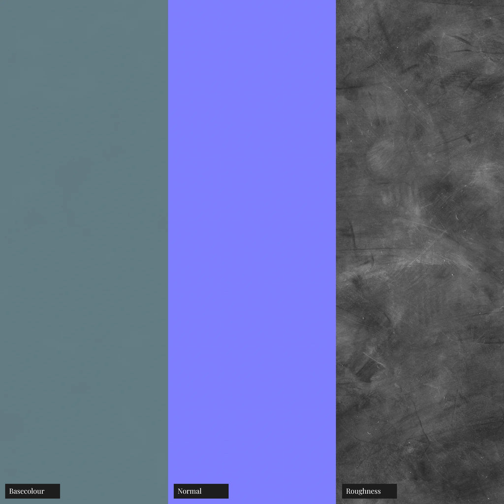 Sloe Blue Smudged Plastic PBR Texture - Example Scene Visualization | Superellipse