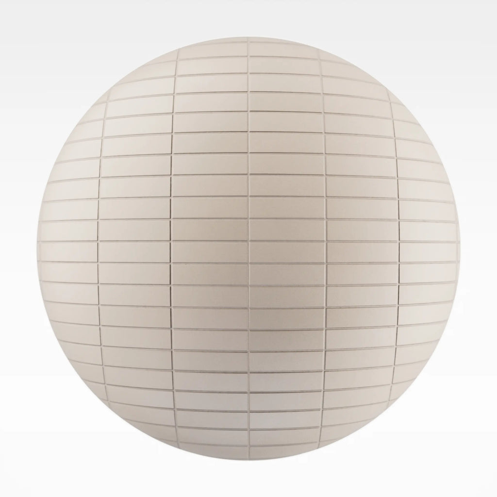 Stacked Matte Soft Beige Tile PBR Texture - Sphere Swatch Preview | Superellipse