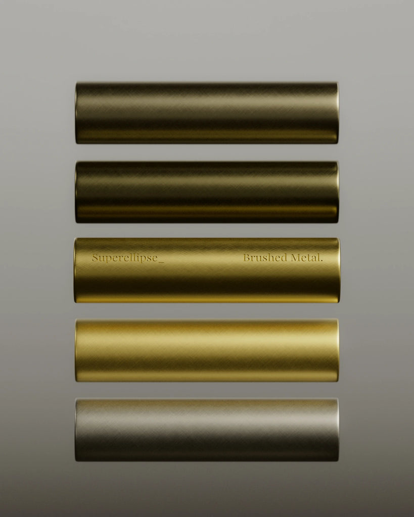 Fine Crosshatch Brushed Brass Metal PBR Texture - Example Scene Visualization | Superellipse