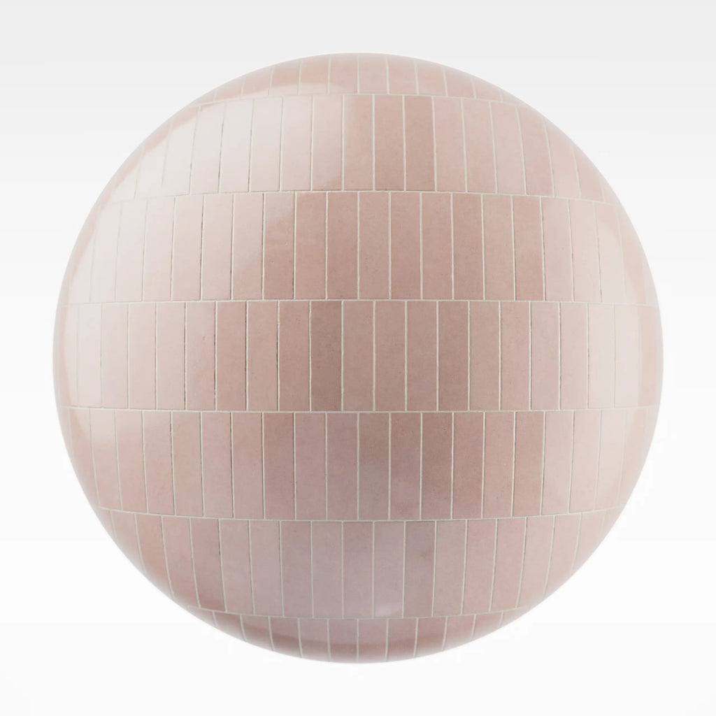 Zellige Soft Lilac Offset Tile PBR Texture - Sphere Swatch Preview | Superellipse