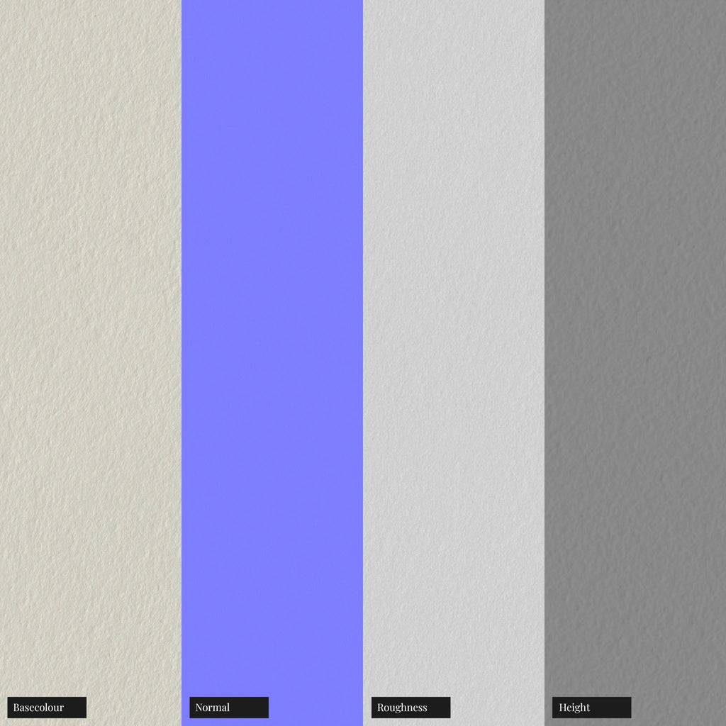 Watercolour Professional Tinted Grey Paper PBR Texture - Example Scene Visualization | Superellipse