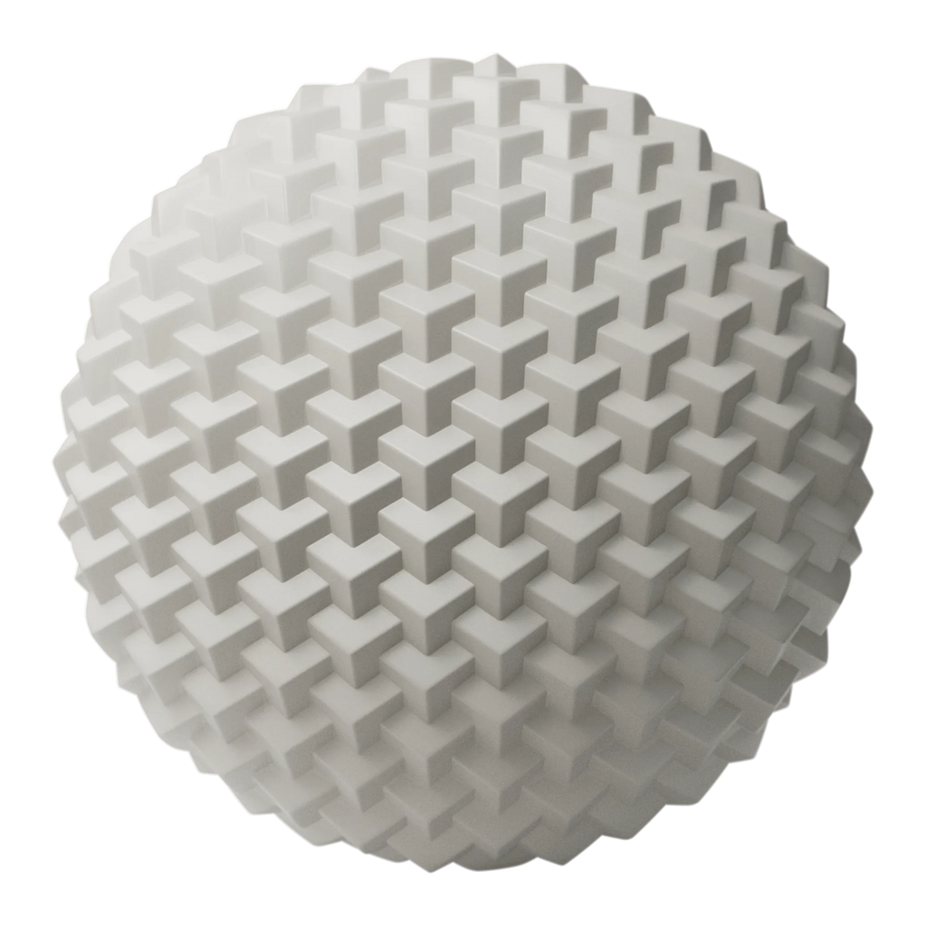 3D Tessellated Grid Textured Plastic PBR Texture - Sphere Swatch Preview | Superellipse
