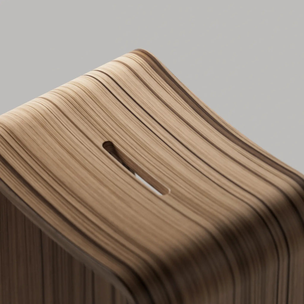 Zebrano Rift Sawn Natural Finish Veneer Wood PBR Texture - Example Scene Visualization | Superellipse