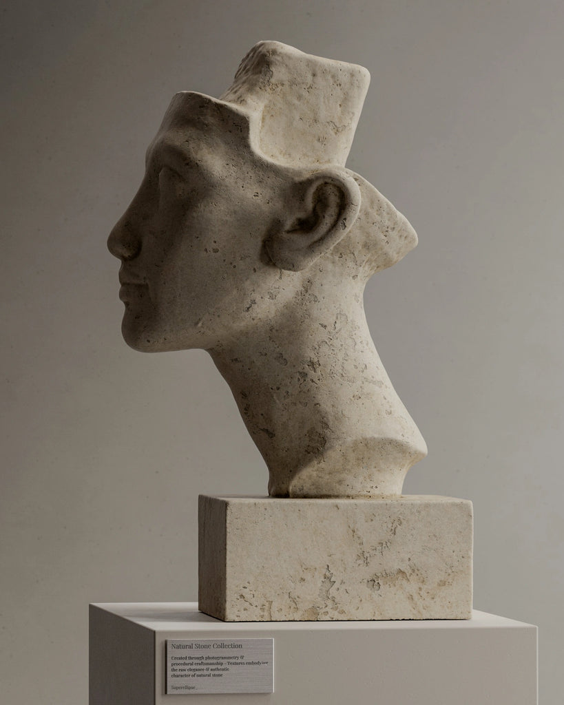 Moca Creme Natural Cut Limestone PBR Texture - Example Scene Visualization | Superellipse