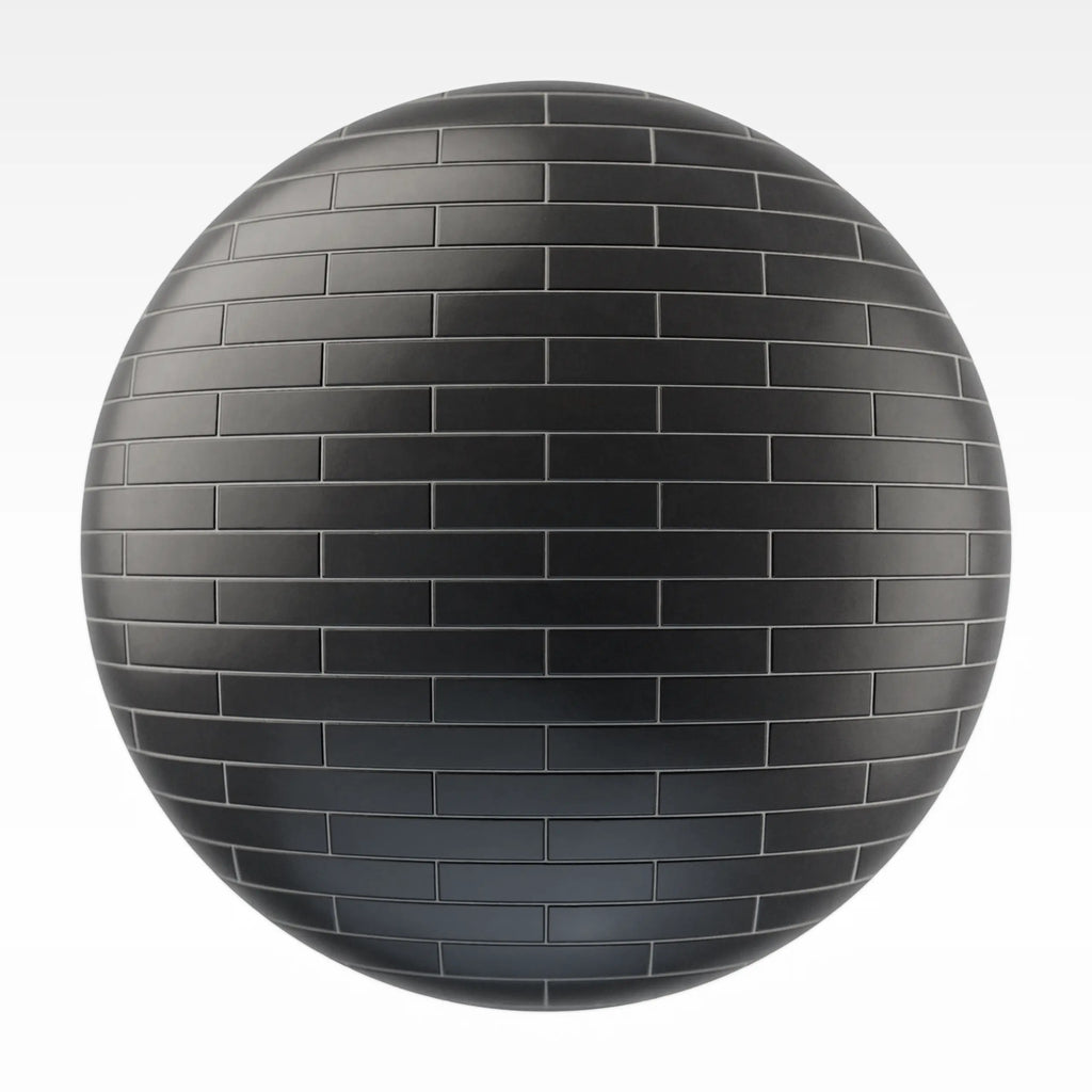Brickbond Matte Graphite Tile PBR Texture - Sphere Swatch Preview | Superellipse