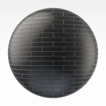 Brickbond Matte Graphite Tile PBR Texture - Sphere Swatch Preview | Superellipse
