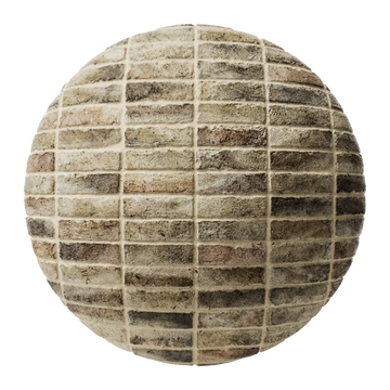 London Mixed Stock Brick Stack Bond PBR Texture - Sphere Swatch Preview | Superellipse
