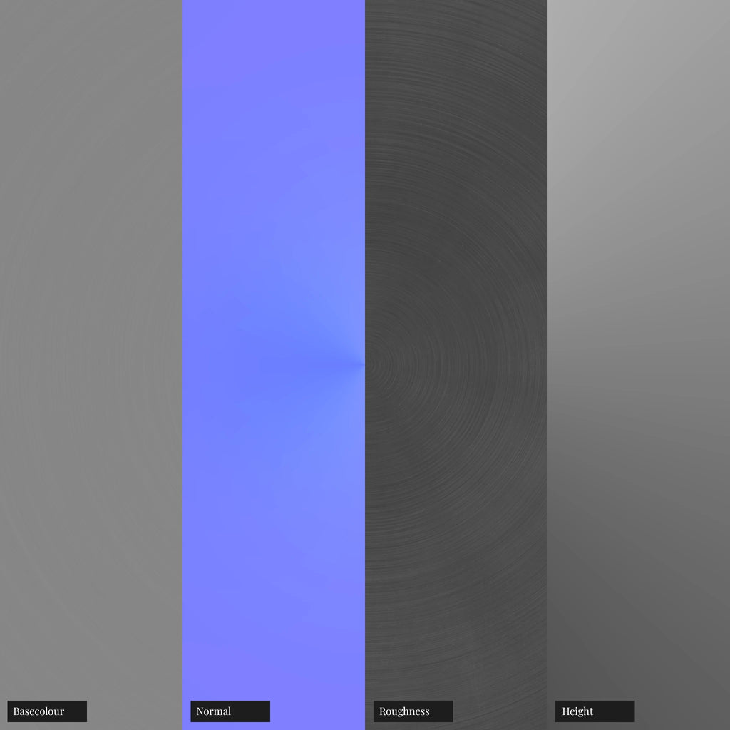 Radial Brushed Steel Metal PBR Texture - Example Scene Visualization | Superellipse