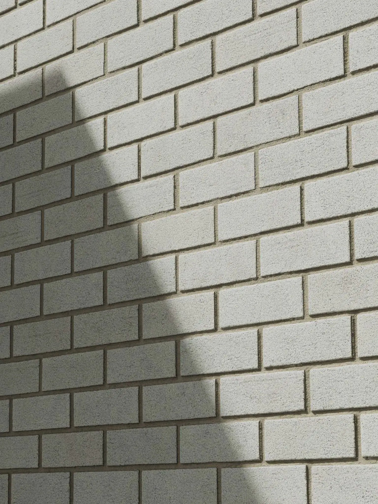 White Ash Specked Running Bond Brick PBR Texture - Example Scene Visualization | Superellipse