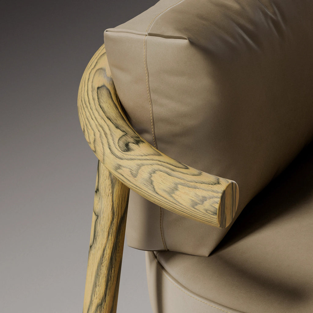 Sottsass Yellow Dyed Wood Veneer PBR Texture - Example Scene Visualization | Superellipse