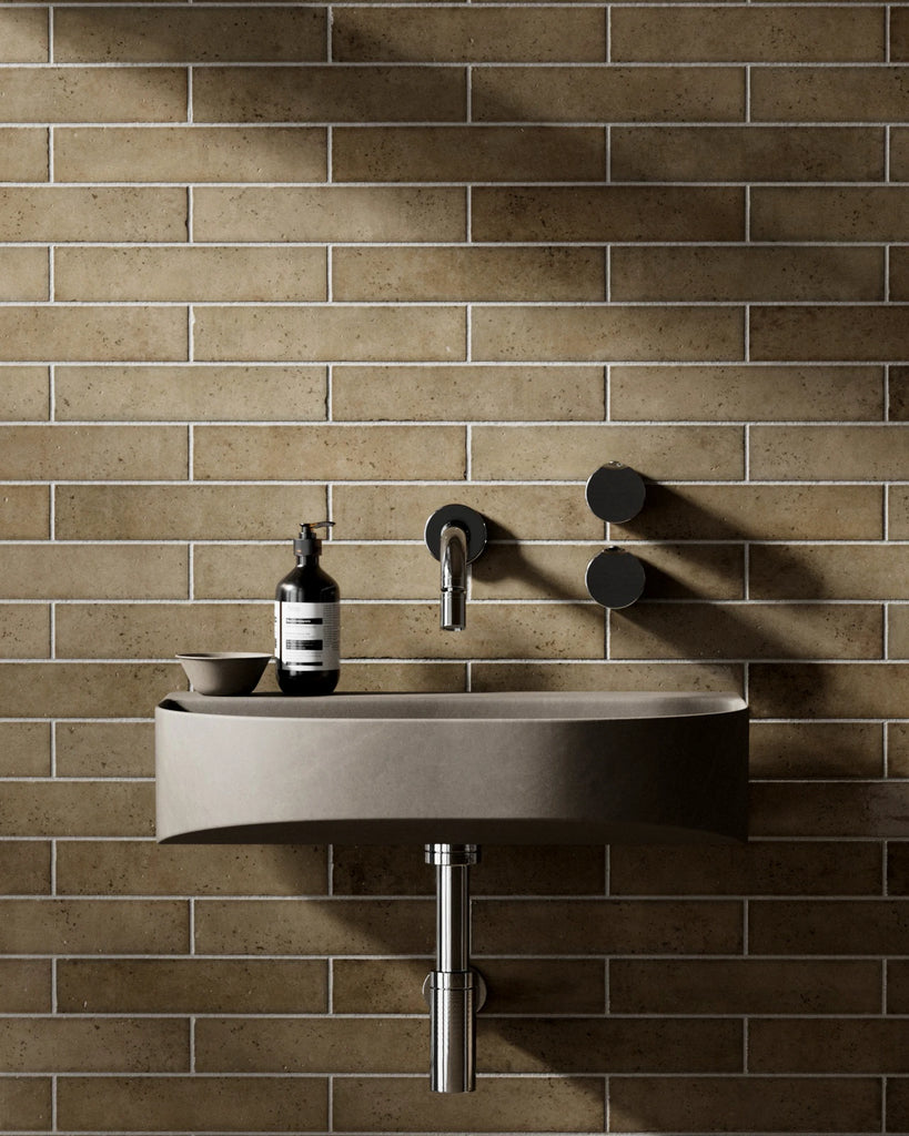 Hoxton Ochre Brickbond Tile PBR Texture - Example Scene Visualization | Superellipse