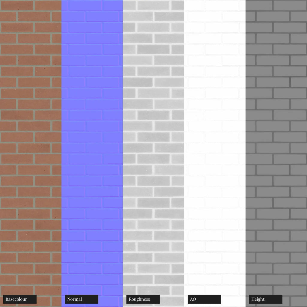 Riverdale Smooth Red Running Bond Brick PBR Texture - Example Scene Visualization | Superellipse