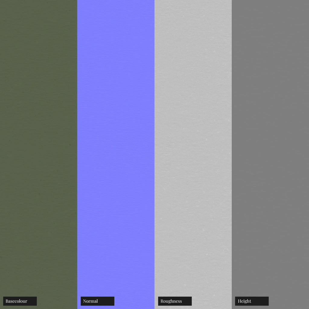 Textured Uncoated Green Fiber Paper PBR Texture - Example Scene Visualization | Superellipse