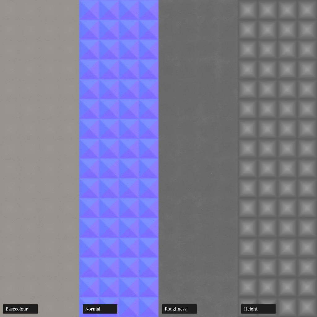 Square Pyramid Texttured Plastic PBR Texture - Example Scene Visualization | Superellipse