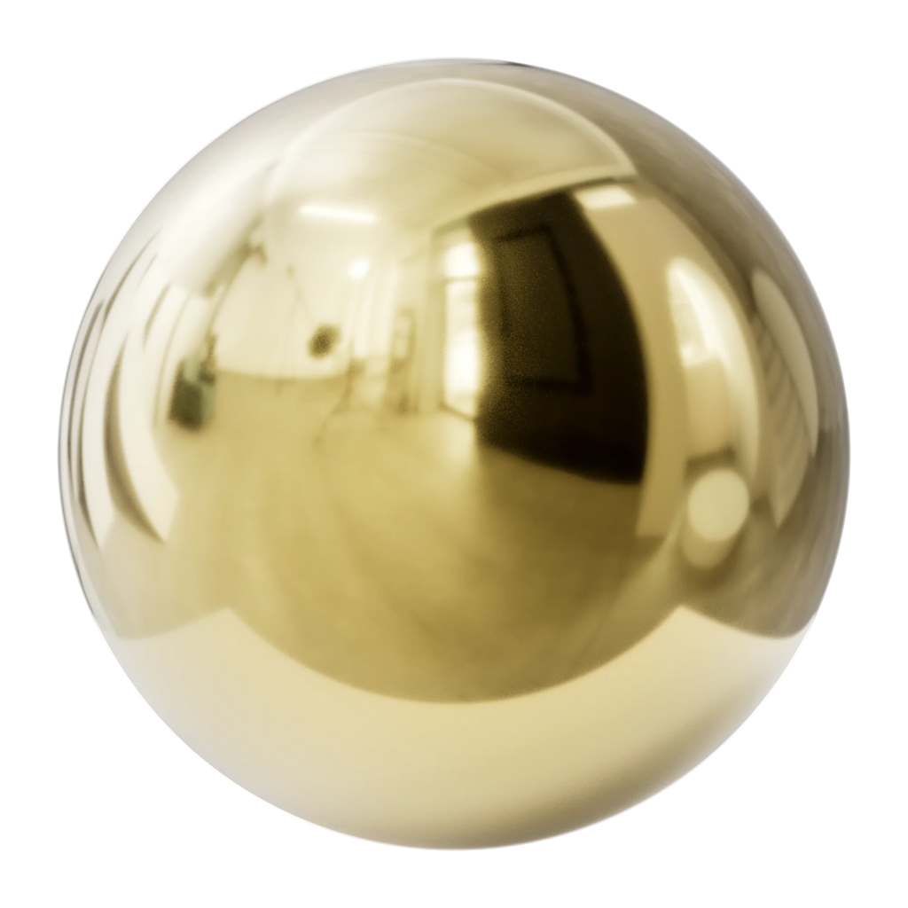 Polished Gold Metal PBR Texture - Sphere Swatch Preview | Superellipse