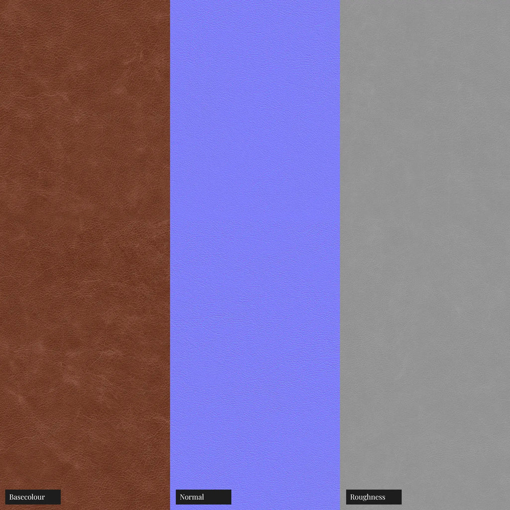 Patinaed Full Grain Distressed Leather Summer Red PBR Texture - Example Scene Visualization | Superellipse