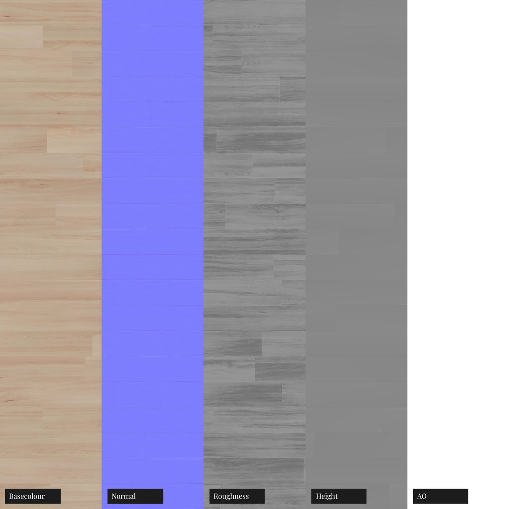 Douglas Fir Staggered Wood Floor PBR Texture - Example Scene Visualization | Superellipse