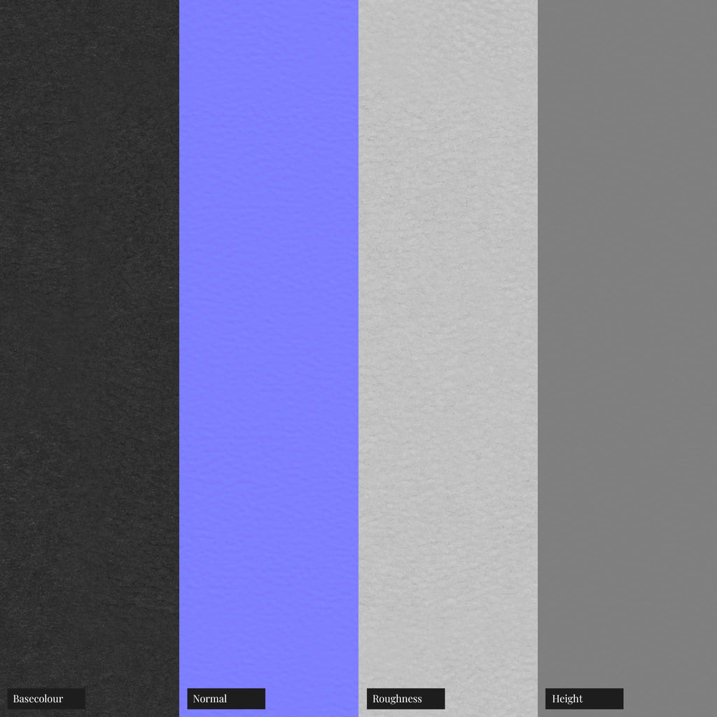 Strathmore Grandee Embossed Black Paper PBR Texture - Example Scene Visualization | Superellipse
