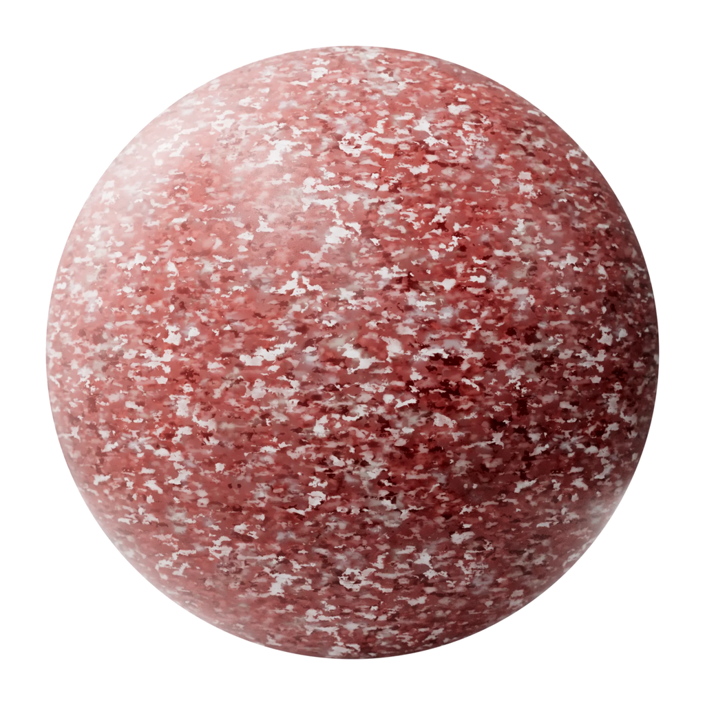 Designer Recycled LDPE Plastic Red PBR Texture - Sphere Swatch Preview | Superellipse
