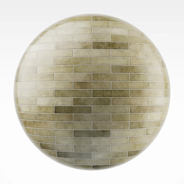 Hoxton Olive Garden Brickbond Tile PBR Texture - Sphere Swatch Preview | Superellipse