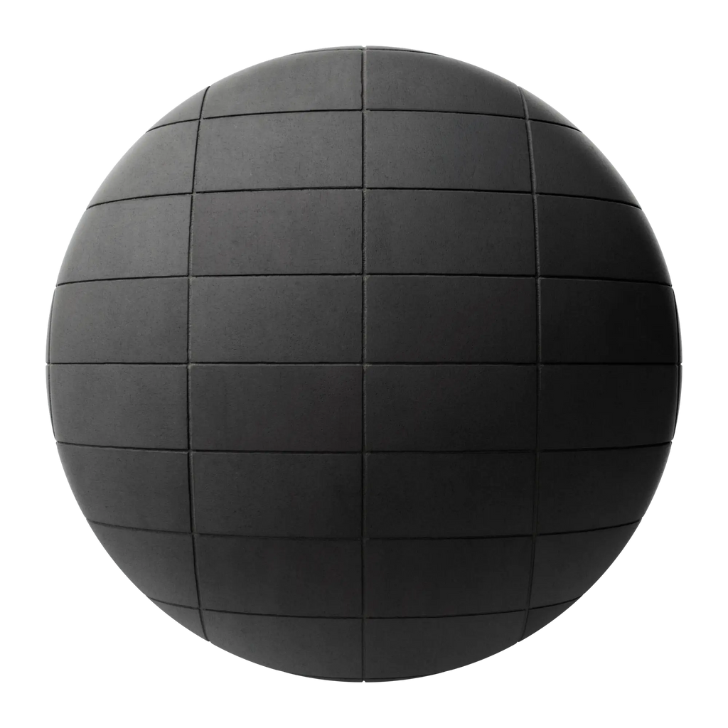 Concrete Dark Matte Block Stacked Bond PBR Texture - Sphere Swatch Preview | Superellipse