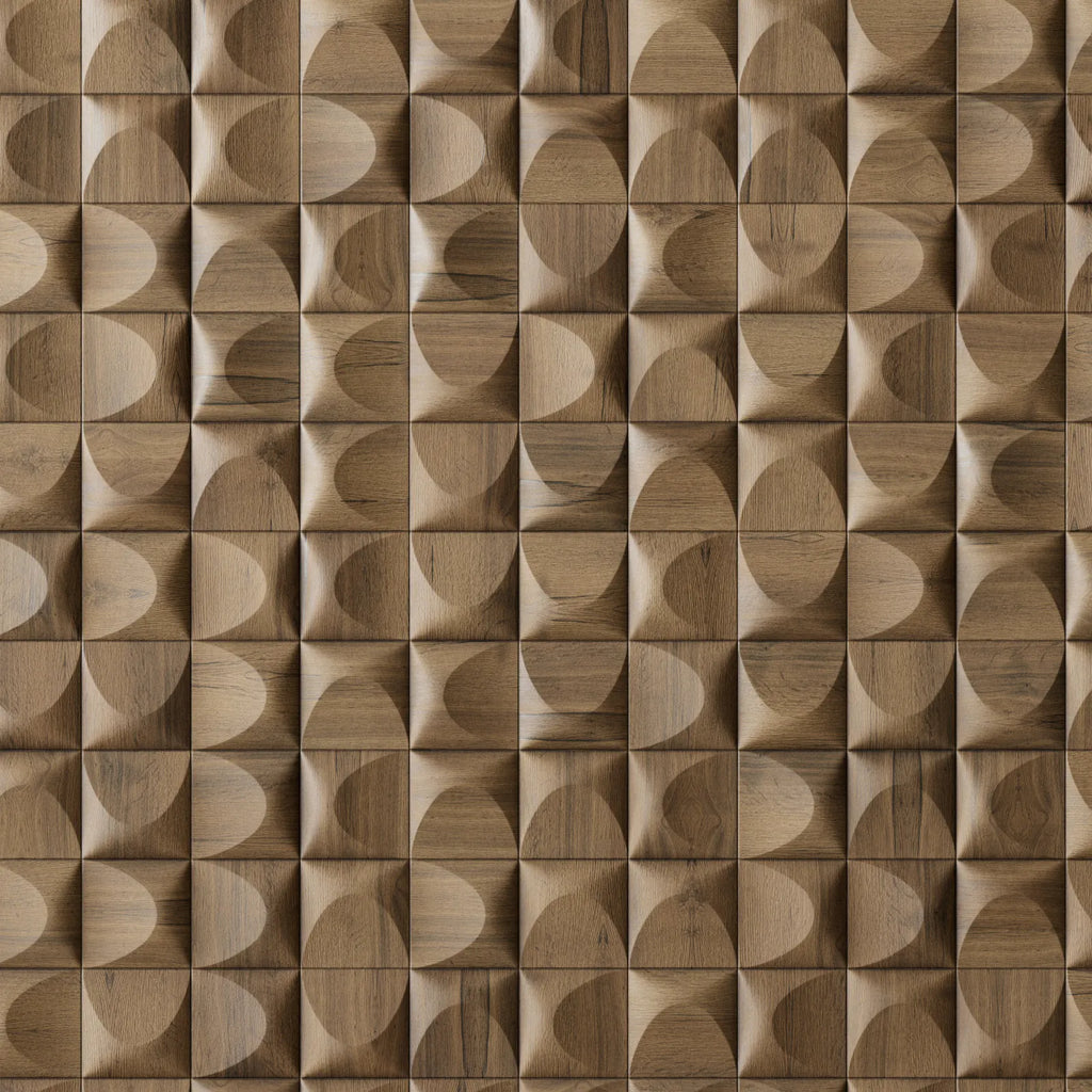 Arch Surface Oak Wood Panel PBR Texture - Example Scene Visualization | Superellipse