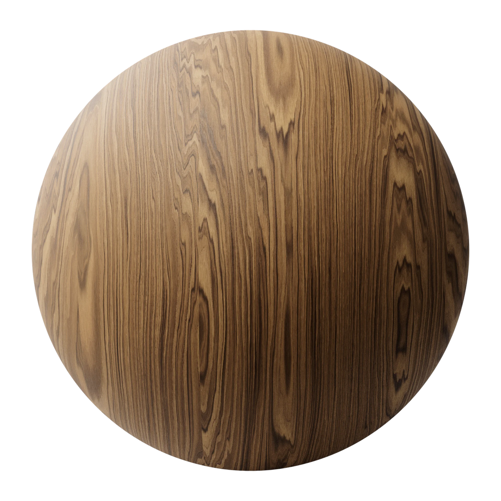 Teak Crown Cut Veneer Wood PBR Texture - Sphere Swatch Preview | Superellipse