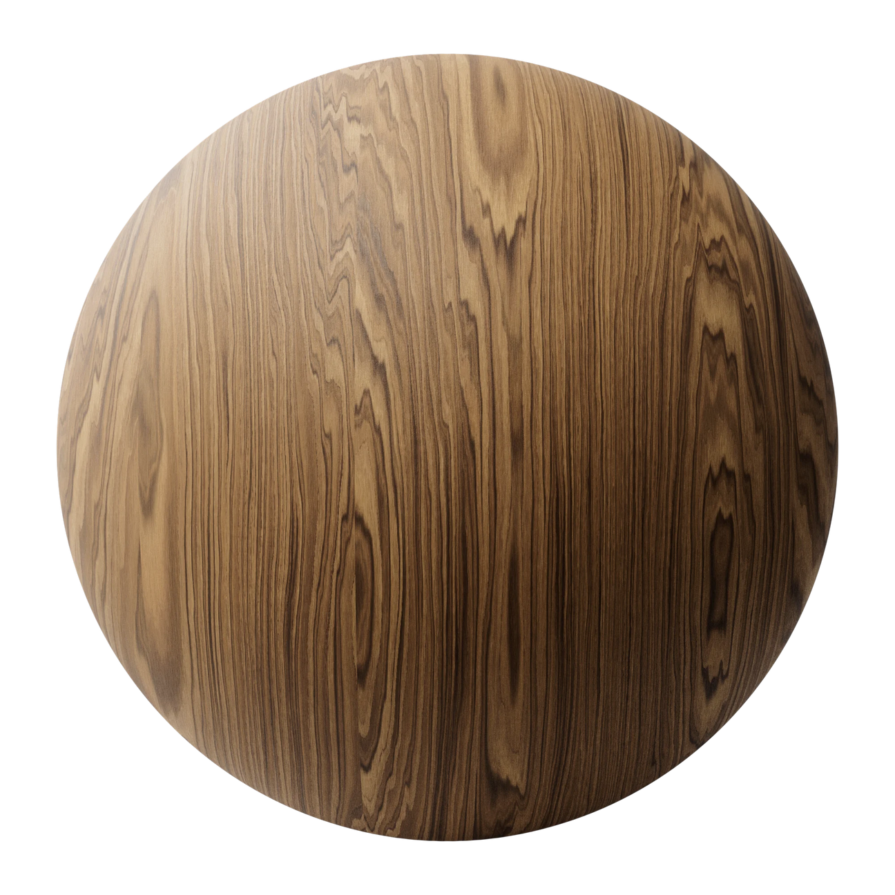 Teak Crown Cut Veneer Wood PBR Texture - Sphere Swatch Preview | Superellipse