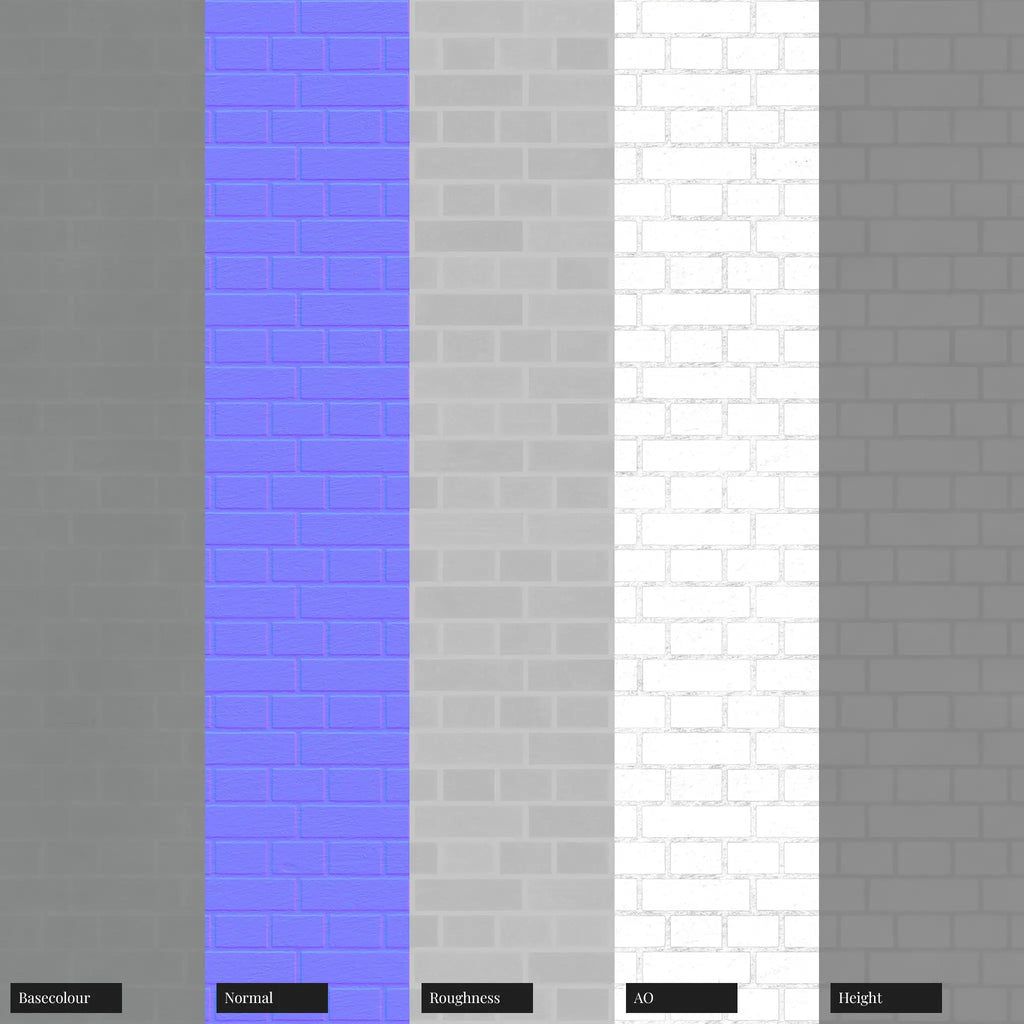 Contemporary Painted Brick Manor Grey PBR Texture - Example Scene Visualization | Superellipse