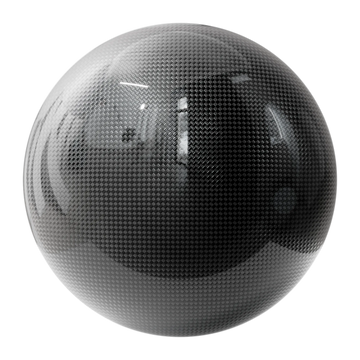 Carbon Fiber Plain Weave PBR Texture - Sphere Swatch Preview | Superellipse