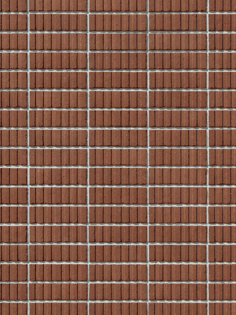 Grooved Red Clay Brick Facade Stack Bond PBR Texture - Example Scene Visualization | Superellipse