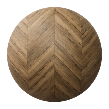 Rustic Oak Wood Chevron Floor PBR Texture - Sphere Swatch Preview | Superellipse