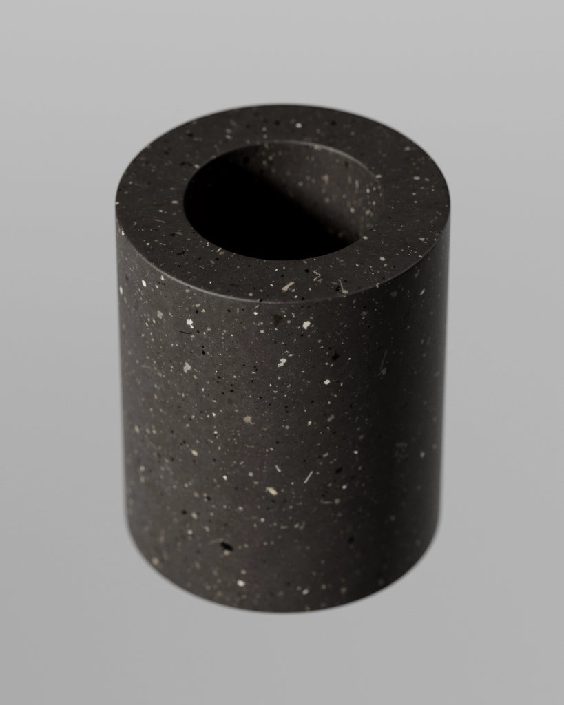 Dark Grey Ceramic Terrazzo Mixed Aggregates PBR Texture - Example Scene Visualization | Superellipse