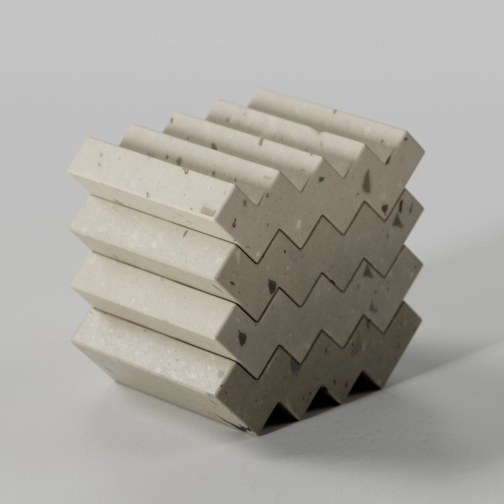 Light Grey Ceramic Terrazzo Small Aggregates PBR Texture - Example Scene Visualization | Superellipse