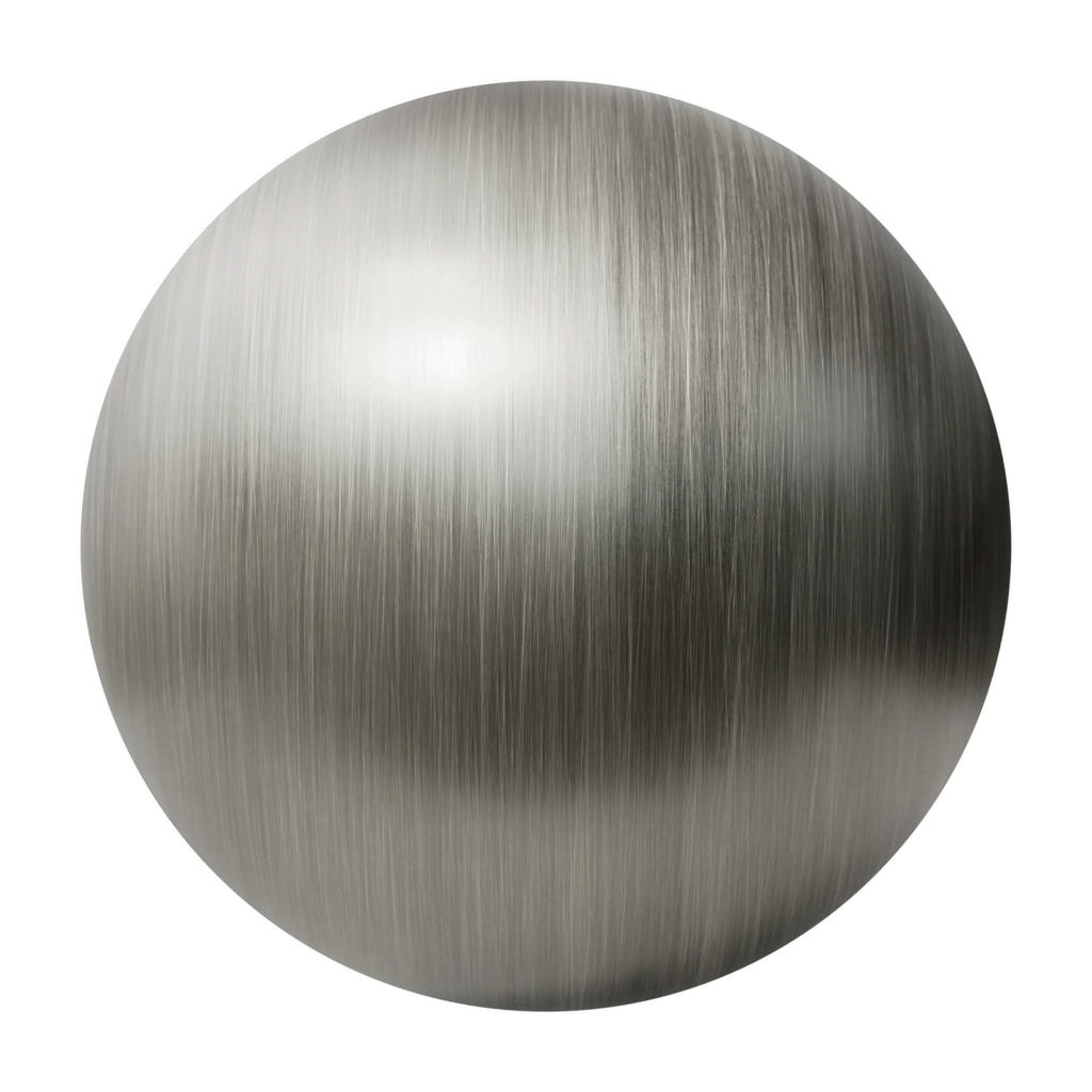 Artisan Oxidised Brushed Steel Metal PBR Texture - Sphere Swatch Preview | Superellipse