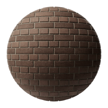 Long Grooved Belden Brick English Bond PBR Texture - Sphere Swatch Preview | Superellipse