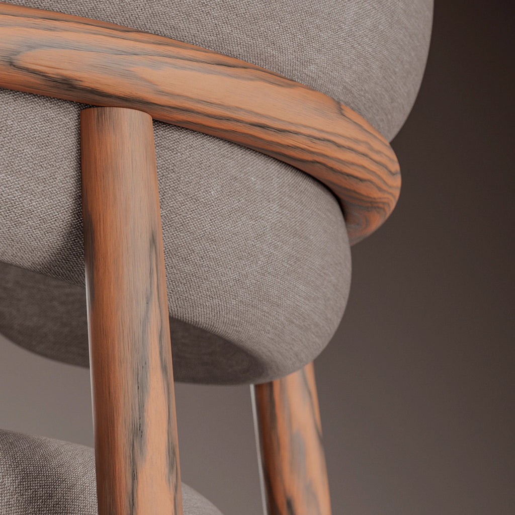 Sottsass Orange Dyed Wood Veneer PBR Texture - Example Scene Visualization | Superellipse