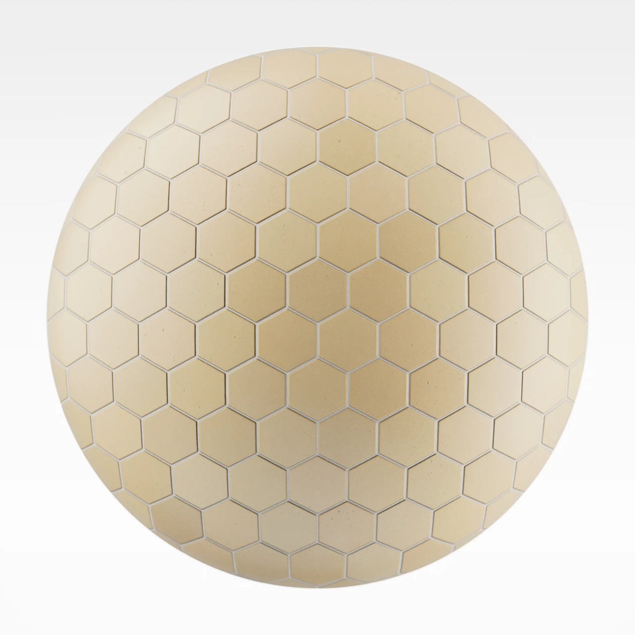 Hexagonal Matte Sunlight Yellow Tile PBR Texture - Sphere Swatch Preview | Superellipse