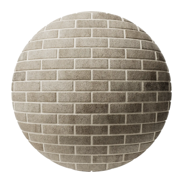 Muted Sandfaced Buff Brick Running Bond PBR Texture - Sphere Swatch Preview | Superellipse