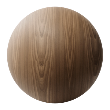 Walnut Book Matched Veneer Oiled Finish PBR Texture - Sphere Swatch Preview | Superellipse