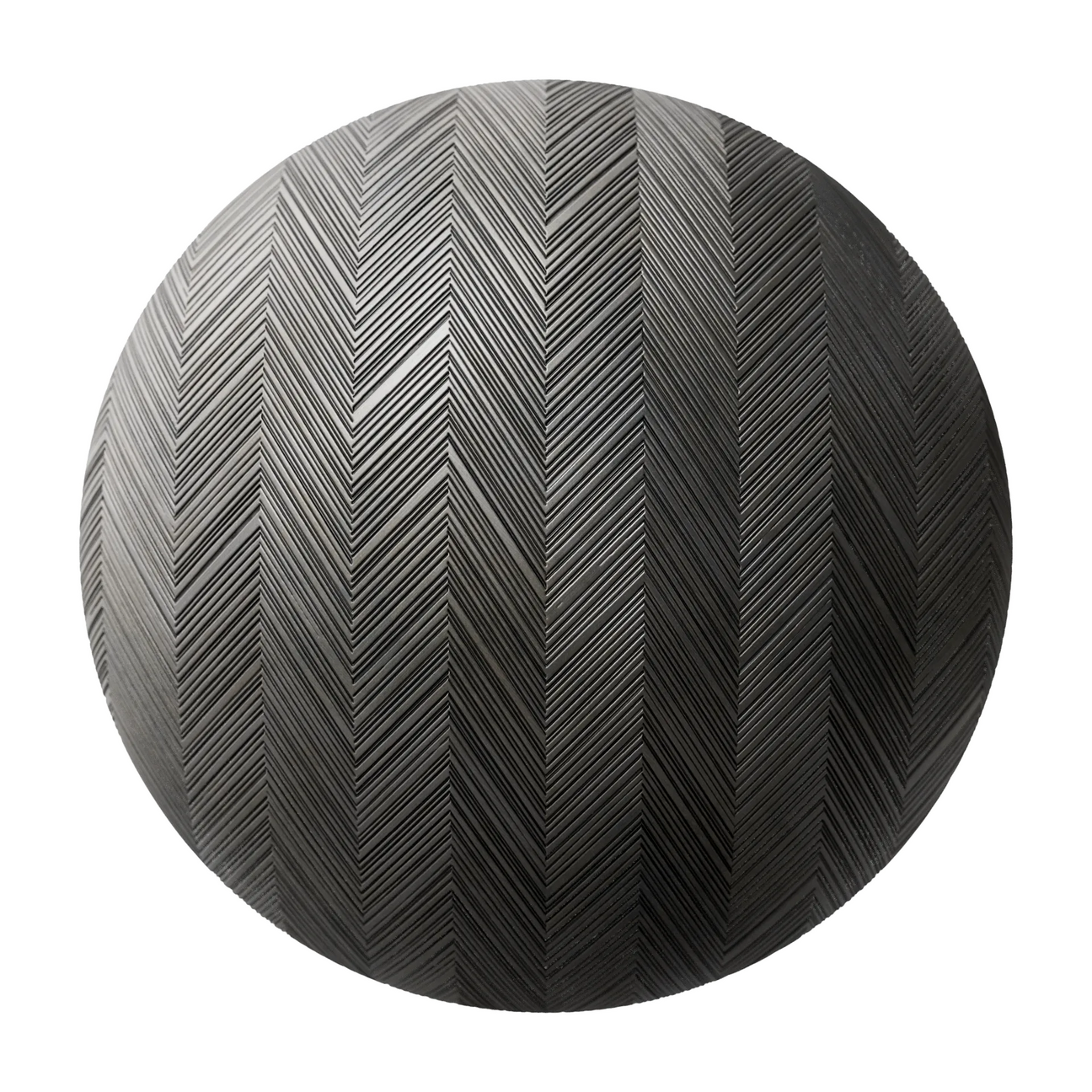 Oxidised Etched Chevron Stainless Steel Panel PBR Texture - Sphere Swatch Preview | Superellipse