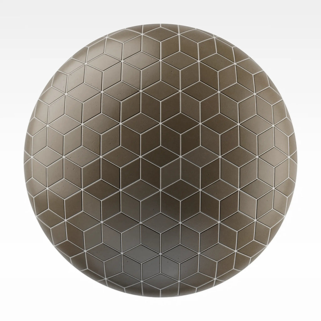 Diamond Matte Martini Olive Tile PBR Texture - Sphere Swatch Preview | Superellipse