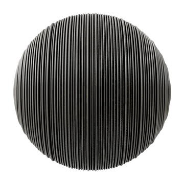 Ribbed Brushed Steel Metal 3D Panel PBR Texture - Sphere Swatch Preview | Superellipse
